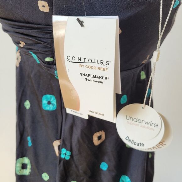 NEW Contours by Coco Reef Shapemakers Swim Top Tankini Pool Beach 34D Size 10 - Picture 6 of 9